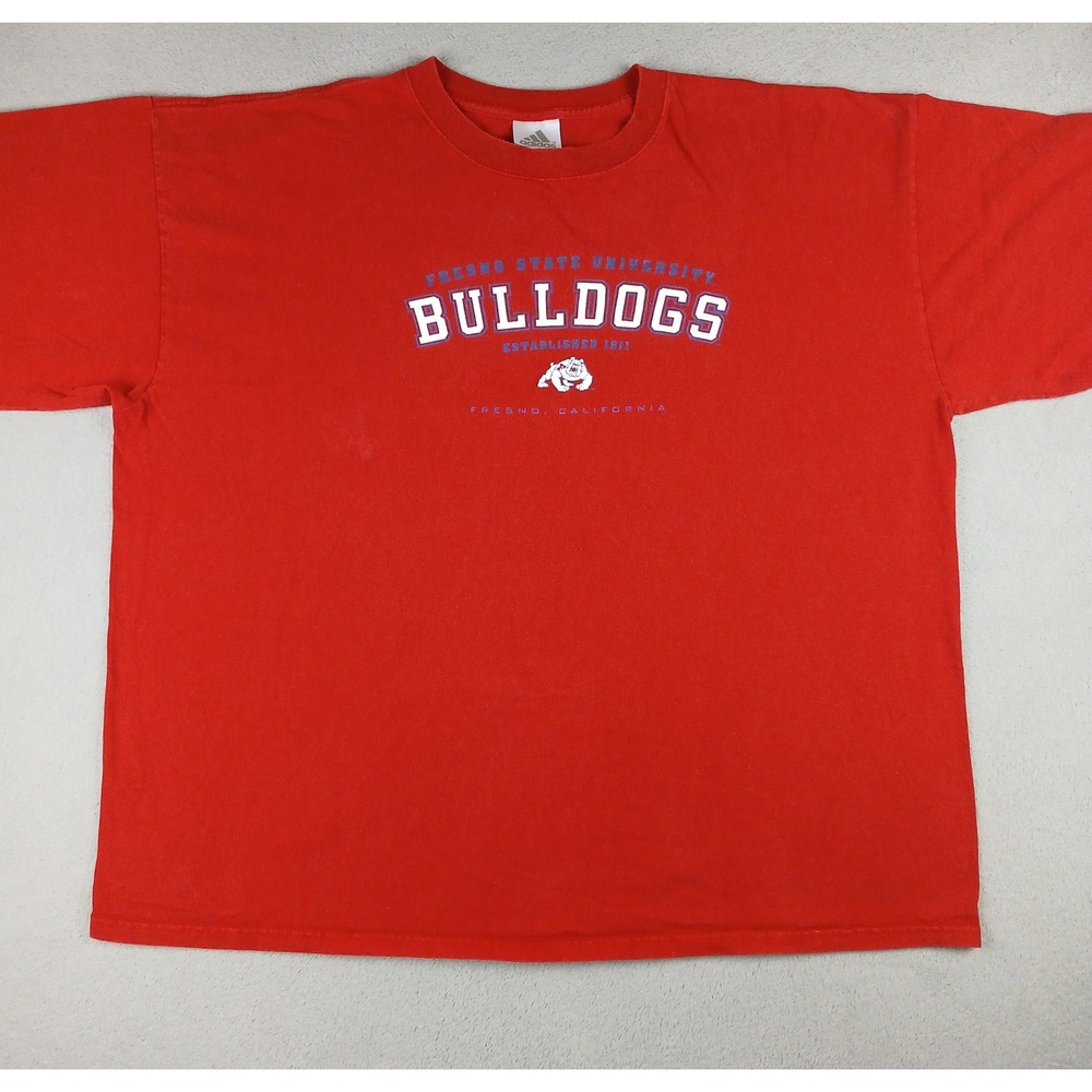 Adidas Fresno State Bulldogs T-Shirt Mens 2XL Graphic Tee Red Collegiate